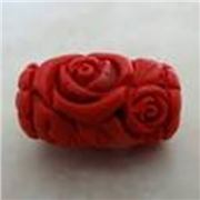 Cinnabar Beads Barrel FireBrick 22x11mm each