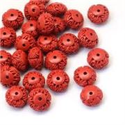 Cinnabar Beads Abacus FireBrick 12x8mm each