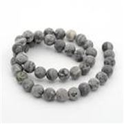 Semi Precious Strand Frosted Netstone/Silkstone Round 8mm (approx 46 beads) ea