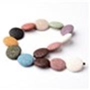 Semi Precious  Lava Rock Disc 20mm Assorted Colours ea