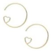 Earrings Hoop with Open Heart 23mm (per pair) Silver  ea