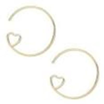 Earrings Hoop with Open Heart 23mm (per pair) Silver  ea