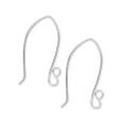 Earwire Silver Plated Brass Marquise Shape with loop (per pair) Silver  ea