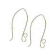 Earwire Gold Plated Brass Marquise Shape with loop (per pair)  ea