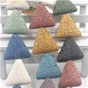 Semi Precious  Lava Rock Triangle 27mm Assorted Colours ea