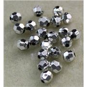 Plastic Hex Silver Metallic 6mm - Minimum 8g