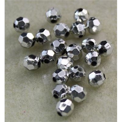 Plastic Hex Silver Metallic 6mm - Minimum 8g