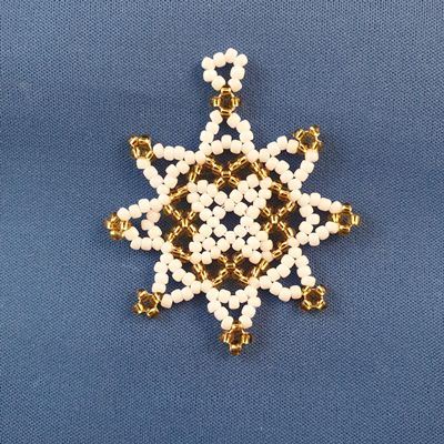 Beaded Christmas Star Kit Gold and White