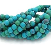 Semi-Precious Strand Synthetic Chrysocolla Dyed Frosted Round 8mm 15 inch ea