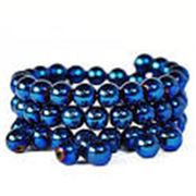 Glass Bead 16mm Metallic Blue Plated each