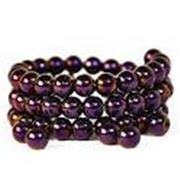 Glass Bead 16mm Metallic Purple Plated each