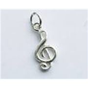 Charms Musical Note Antique Silver 26x10mm each