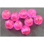 Plastic Hex Pink Transparent 6mm - Minimum 8g