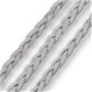 Faux Suede Braided Lace Cord Grey 3mm  per metre