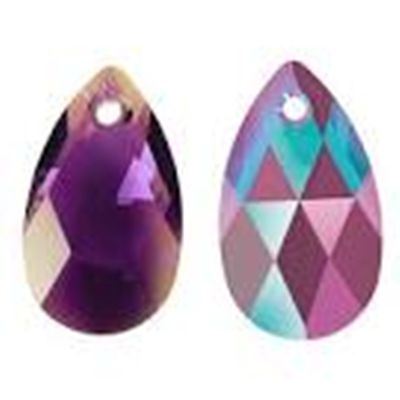 Swarovski Crystal 6106 Pear Shaped Pendant Amethyst Shimmer 22mm 