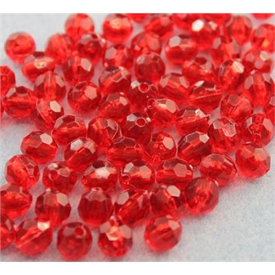 Plastic Hex Red Transparent 6mm - Minimum 8g