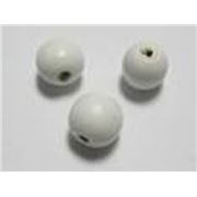 Wooden Round White  10mm ea
