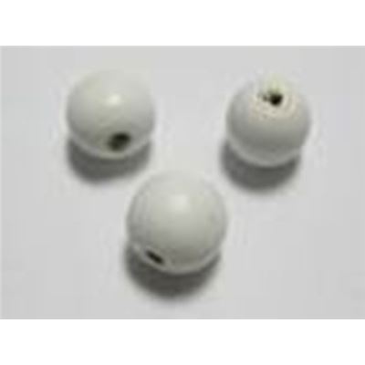 Wooden Round White  10mm ea
