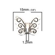 Charm Butterfly Antique Silver 15x12mm each