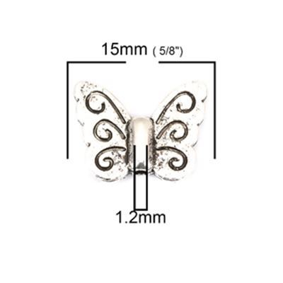 Charm Butterfly Antique Silver 15x12mm each