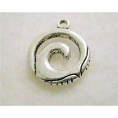 Charm Boho Chic Wave 17x14mm Silver each.