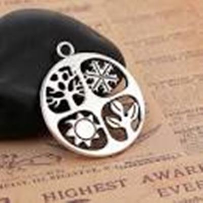 Charm Boho Chic Snowflake 28mm Antique Silver each