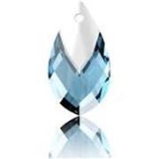 Swarovski Crystal 6565 Pear Shaped Pendant Lt Chrome Cap-Aquamarine 22mm 