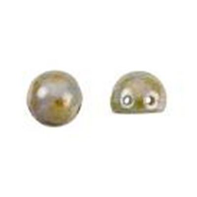 Czechmate Cabochon 7mm Lustre Opaque Green 2 Hole each