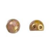 Czechmate Cabochon 7mm Lustre Opaque Rose/Gold Topaz 2 Hole each