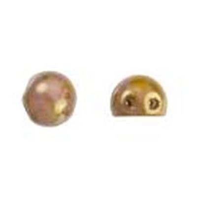 Czechmate Cabochon 7mm Lustre Opaque Rose/Gold Topaz 2 Hole each