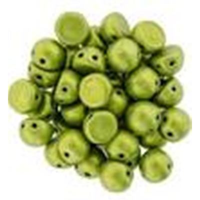 Czechmate Cabochon 7mm Saturated Metallic Lime 2 Hole each