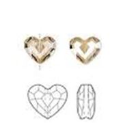 Swarovski Crystal 5741 Hearts Golden Shadow 12mm ea. 