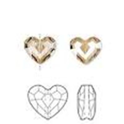 Swarovski Crystal 5741 Hearts Golden Shadow 12mm ea. 