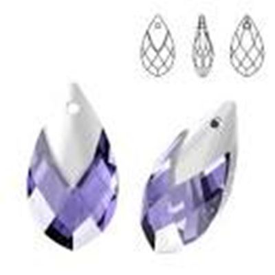 Swarovski Crystal 6565 Pear Shaped Pendant Lt Chrome Cap-Tanzanite 22mm 