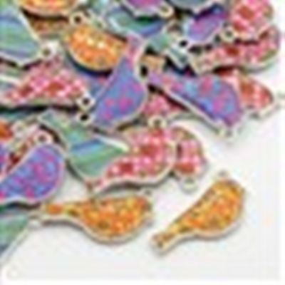 Charms Resin and Paper Birds 29.5mm each