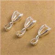 Pinch Clip Bail Silver 15x5mm each