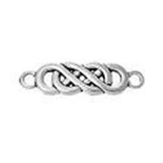 Connectors Twist Infinity Symbol 22x6mm Antique Silver each