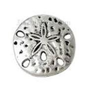 Connector Hammered Sand Dollar Antique Silver 18mm