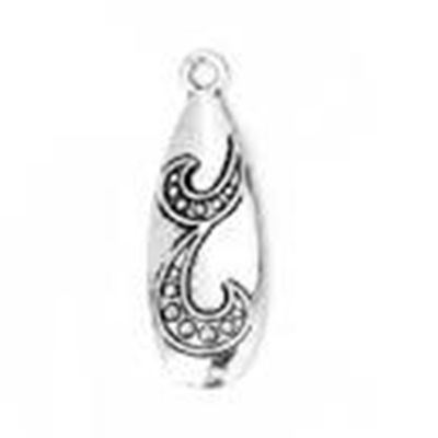 Pendant Boho Drop Antique Silver 34x12mm  ea.