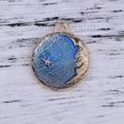 Charm Moon and Stars Gold & Blue Enamel 27mm ea.