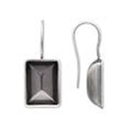 Earring 14x10mm Rectangle Setting Antique Silver (per pair)