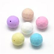Silicone Teething Beads BPA Free & FDA Approved Faceted Round 15mm Assorted ea