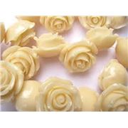 Resin Flower Beads Cream 12mm ea