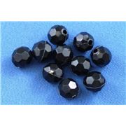 Plastic Hex Black Opaque 8mm - Minimum 8g