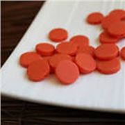 Resin Coin Beads Orange Opaque 10mm each