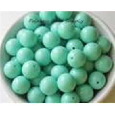 Resin Round Beads Mint Green 15mm each