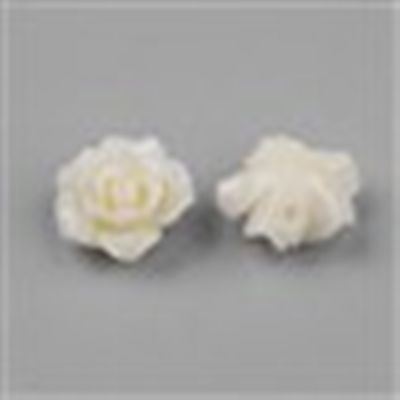 Resin Flower Beads White 10mm ea