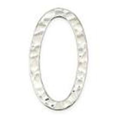 Textured Oval Linking Rings Silver 11x16mm each