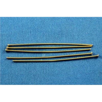 Head Pins  Extra Fine Gold 50mm Bag of 50 each