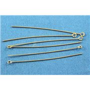 Eye Pins  Thick Gold 75mm Bag of 50 each